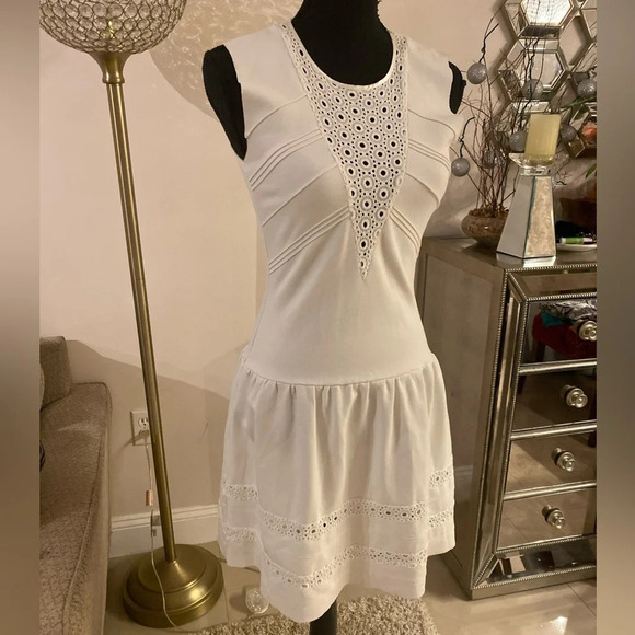 Maje White Midi Tiered Ruffled Sundress size 1 - Picture 5 of 8